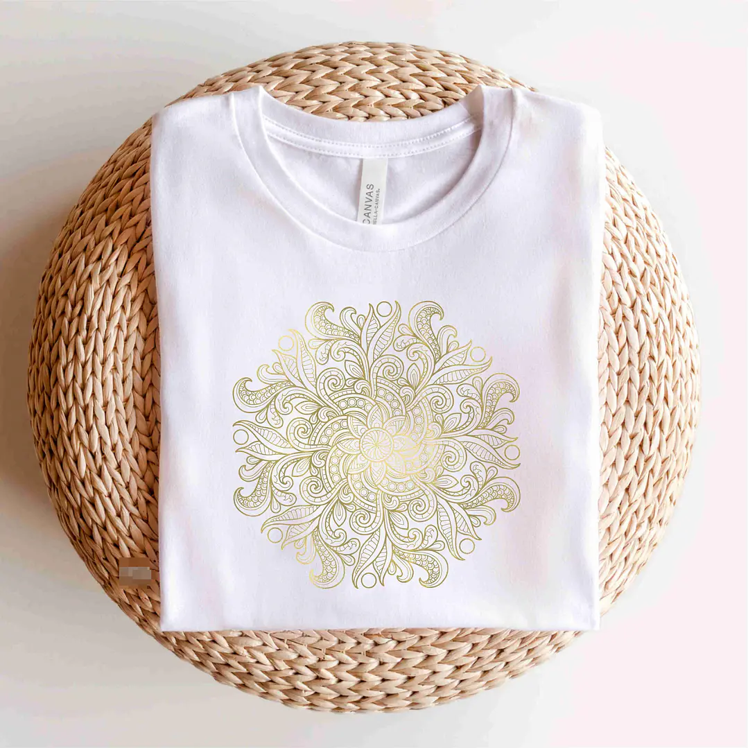 Arte Camisa Mandalas Douradas Sublimação Baixar Grátis 4