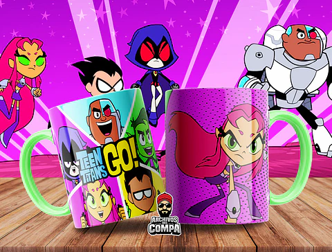 9 Artes para Caneca Jovens Titãs Arquivo Editável