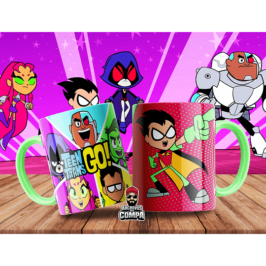 9 Artes para Caneca Jovens Titãs Arquivo Editável