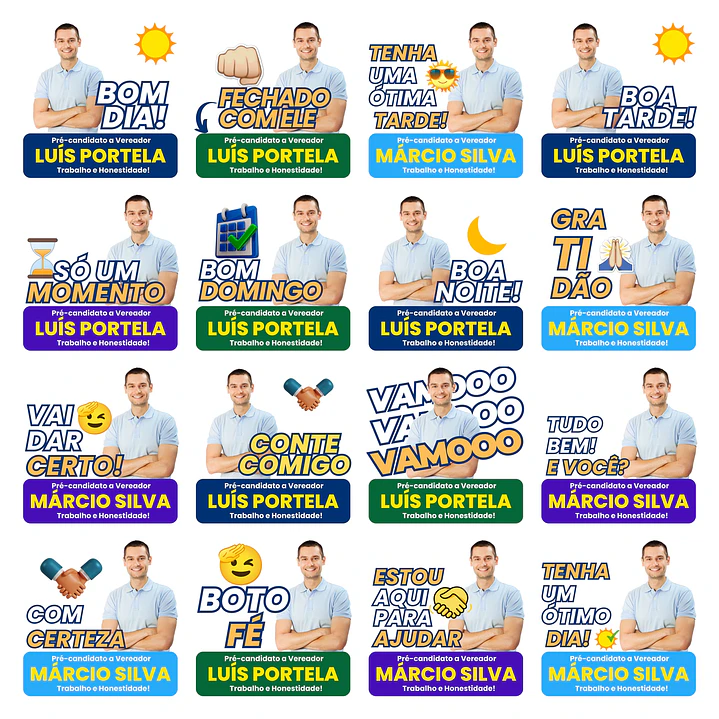 Pack de Figurinhas para Candidatos Políticos Editáveis Canva  4