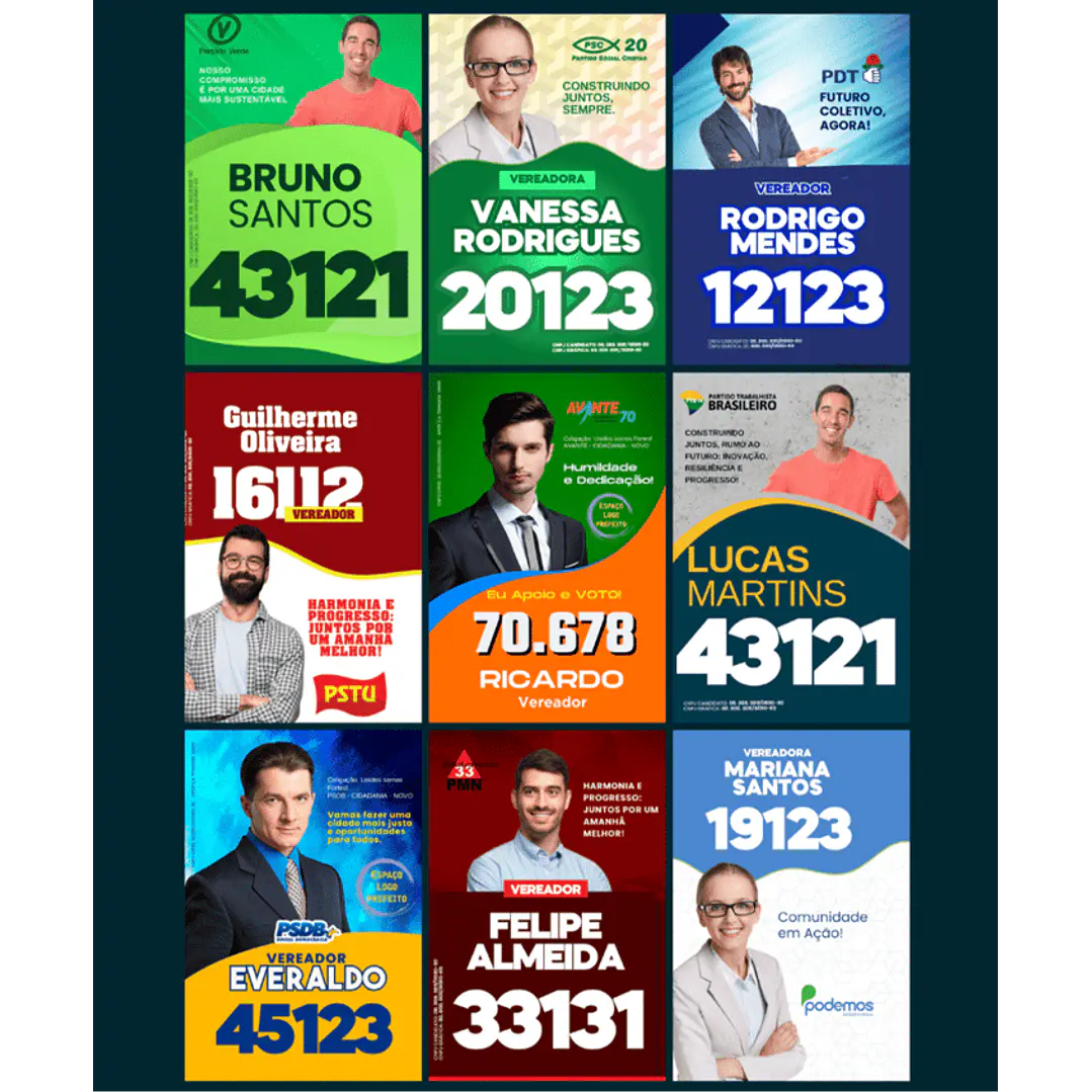 Pack de Figurinhas para Candidatos Políticos Editáveis Canva  6