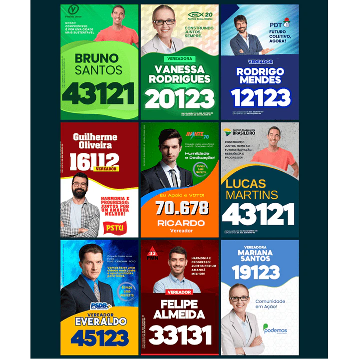 Pack de Figurinhas para Candidatos Políticos Editáveis Canva  6