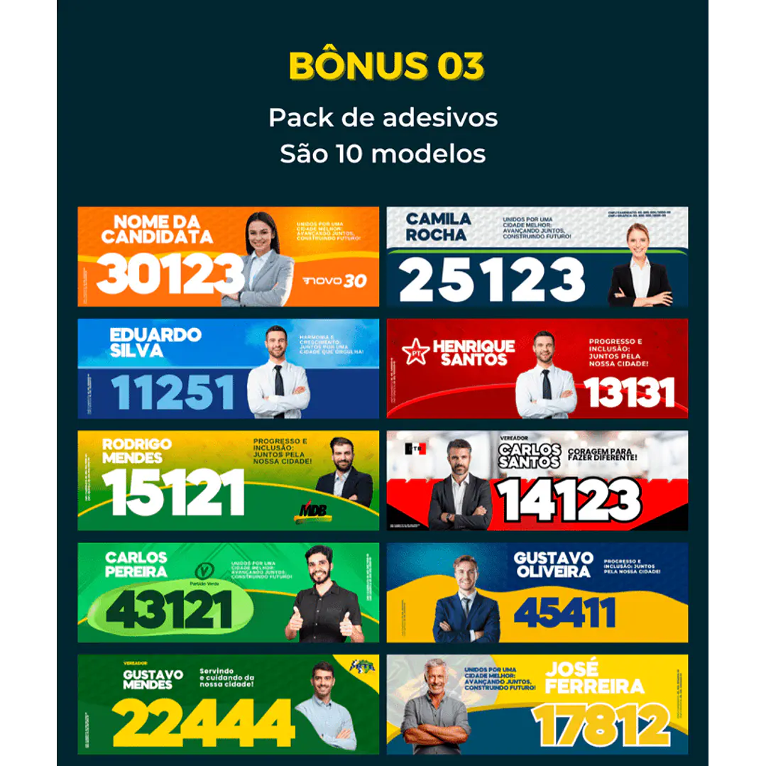 Pack de Figurinhas para Candidatos Políticos Editáveis Canva  7