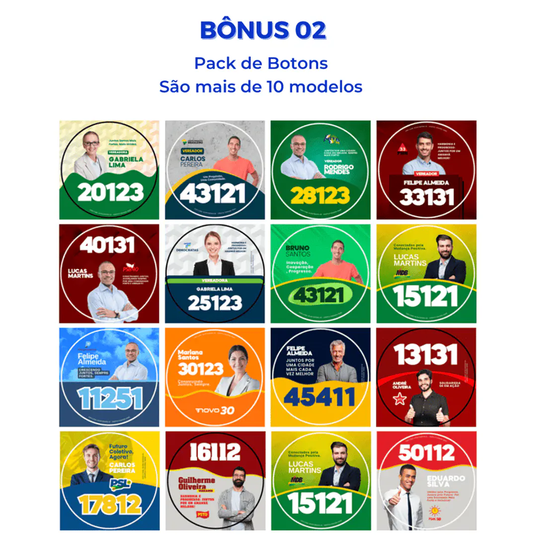 Pack de Figurinhas para Candidatos Políticos Editáveis Canva  8
