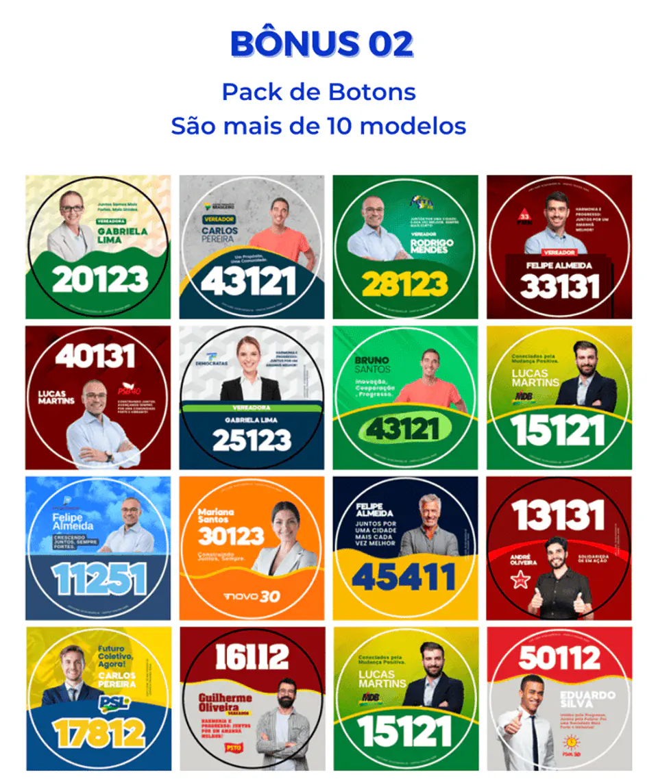 Pack de Figurinhas para Candidatos Políticos Editáveis Canva  8