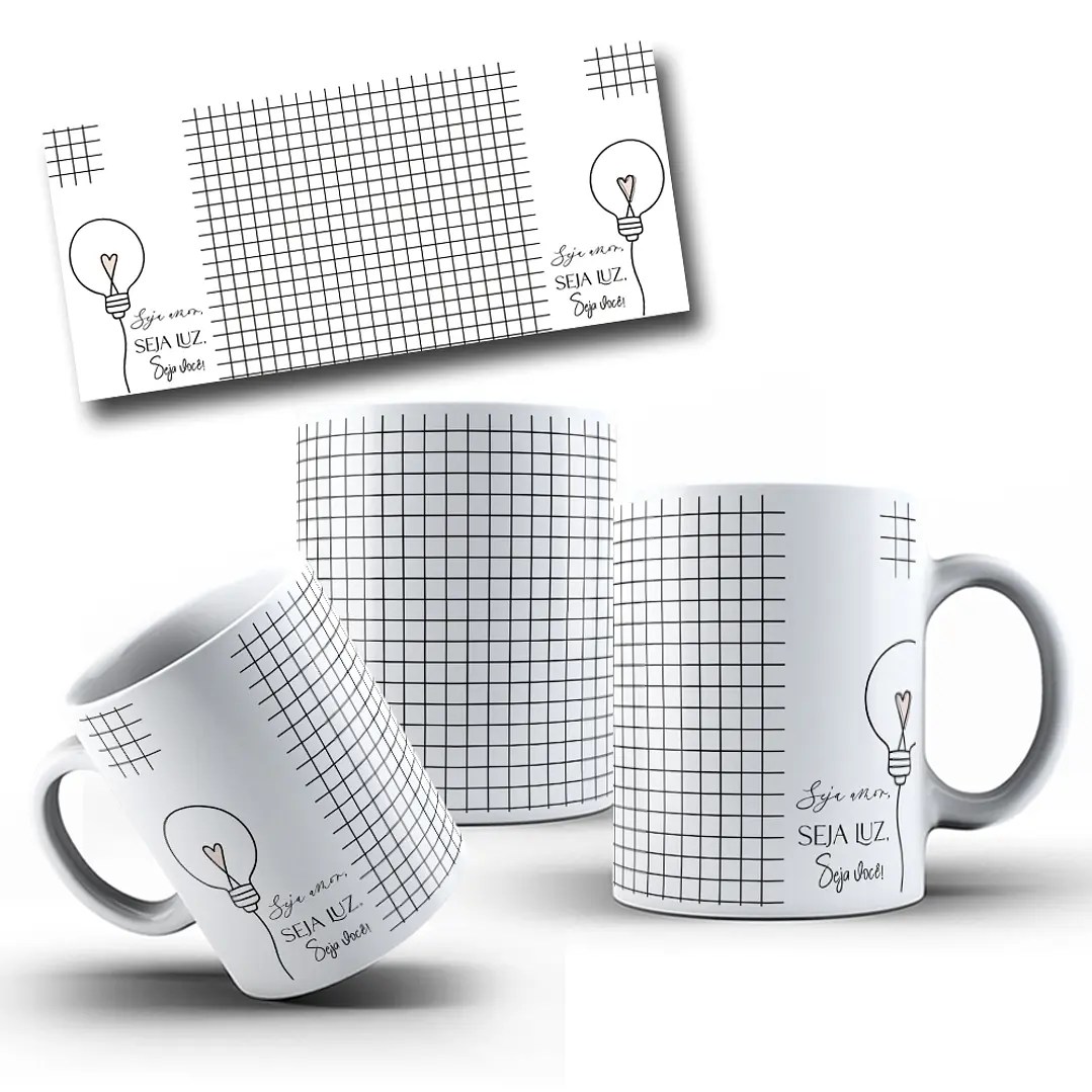 9 Artes para Caneca Frase Motivacional Seja Luz Arquivo Editável  2