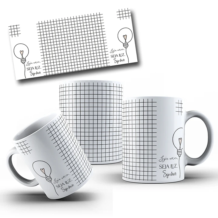 9 Artes para Caneca Frase Motivacional Seja Luz Arquivo Editável  2