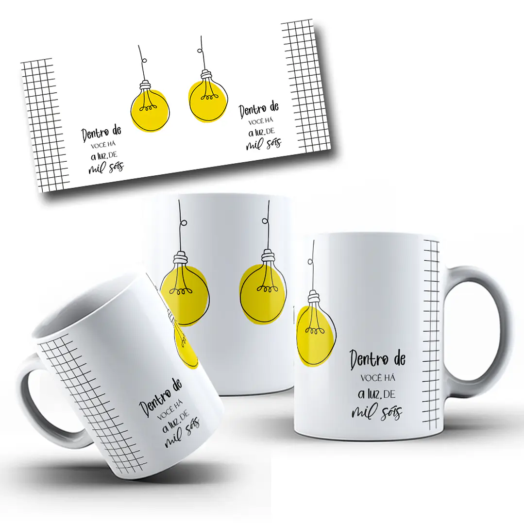 9 Artes para Caneca Frase Motivacional Seja Luz Arquivo Editável  3