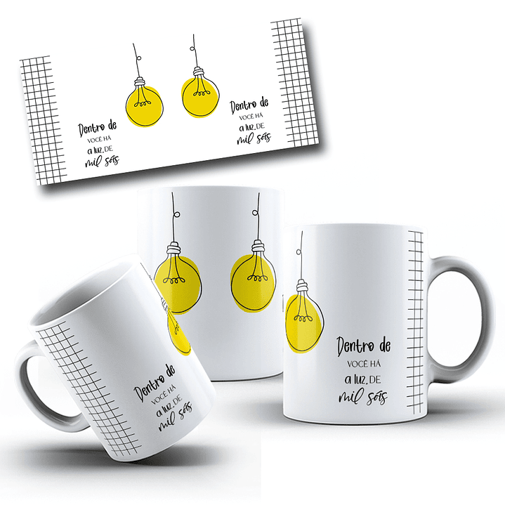 9 Artes para Caneca Frase Motivacional Seja Luz Arquivo Editável  3