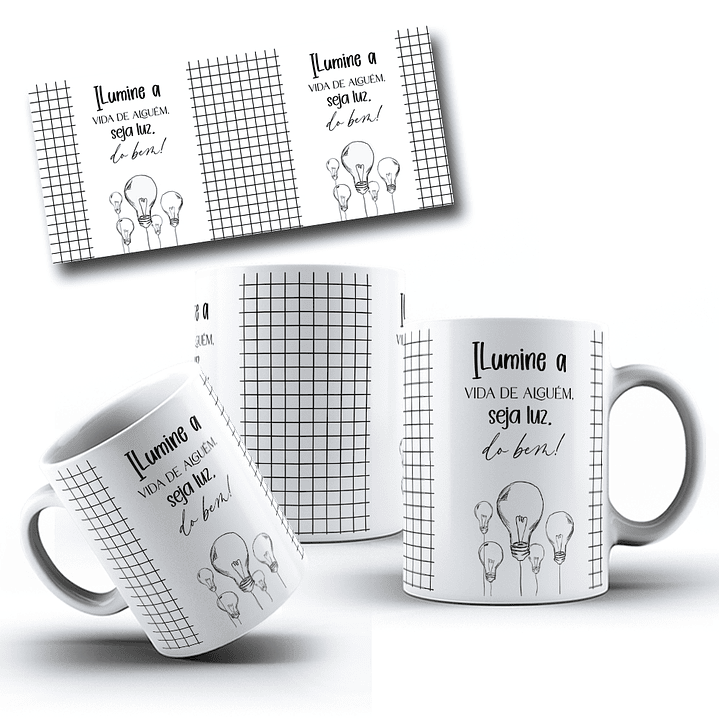 9 Artes para Caneca Frase Motivacional Seja Luz Arquivo Editável  4