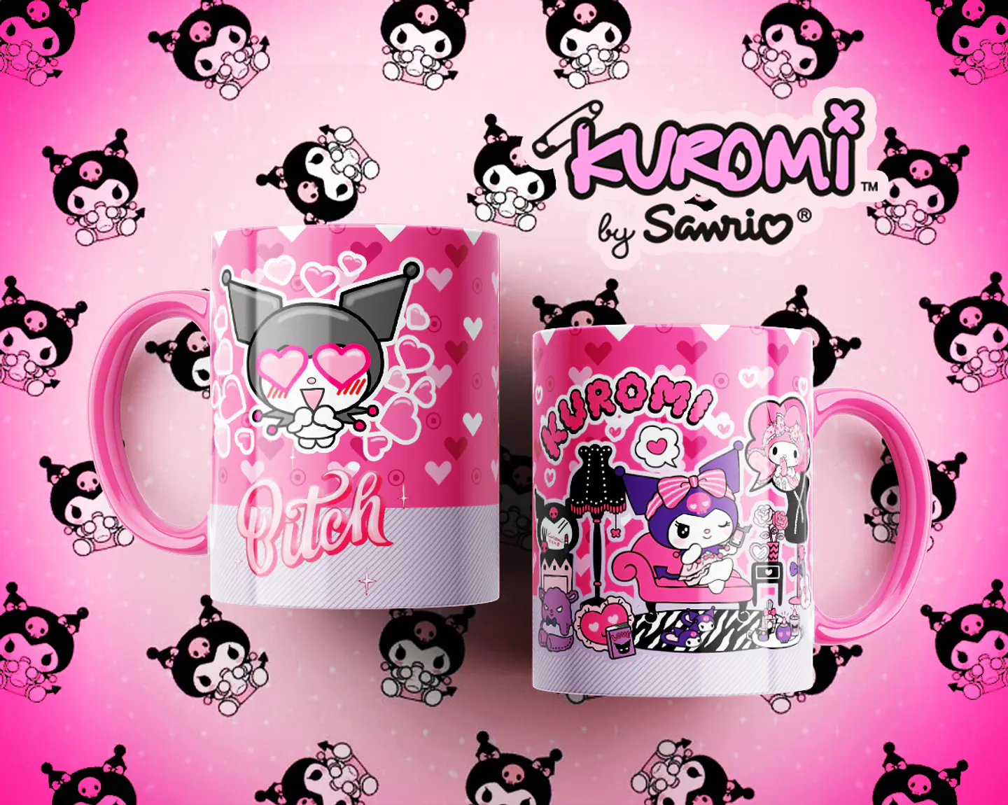 10 Artes para Caneca Kuromi Arquivo Editável  1