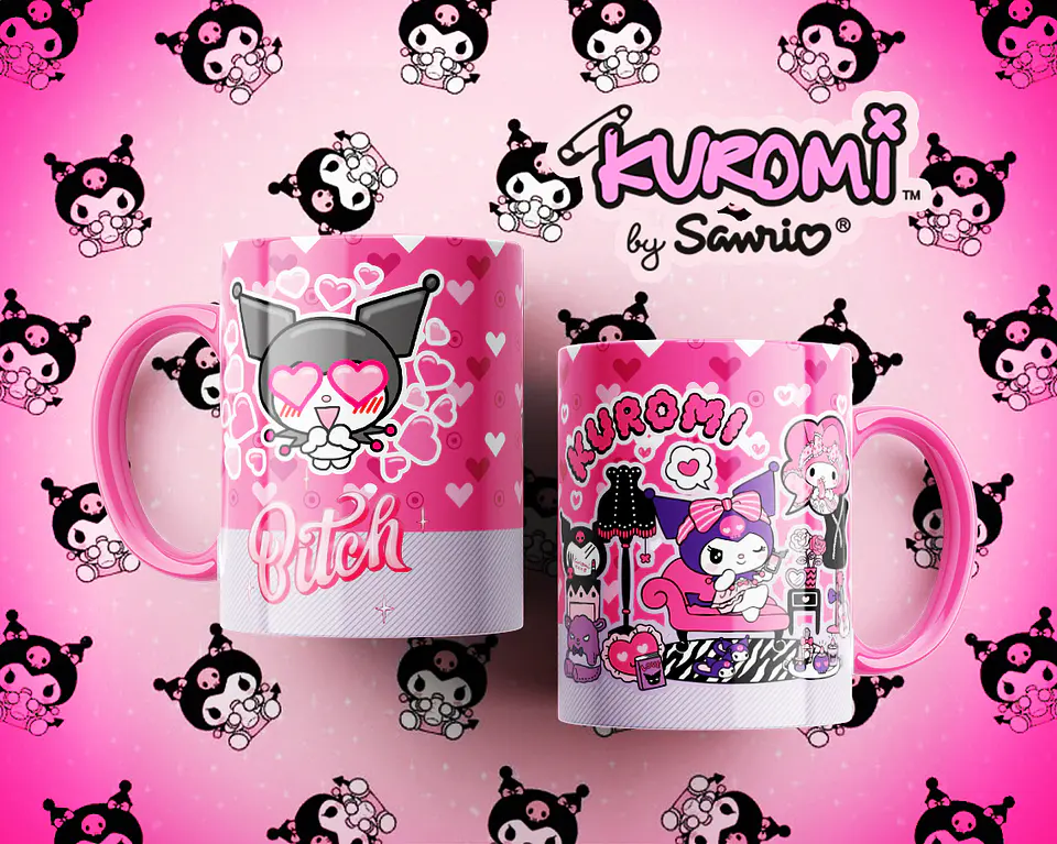 10 Artes para Caneca Kuromi Arquivo Editável  1