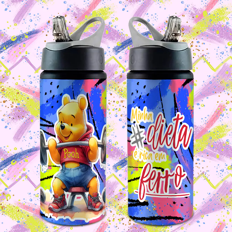 19 Artes para Caneca e Garrafa Treino Fofo Amizade Arquivo Editável 10