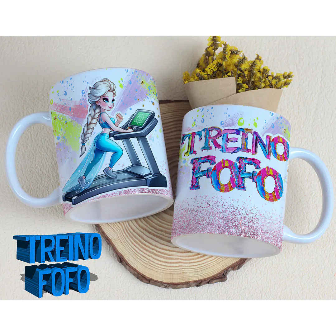 19 Artes para Caneca e Garrafa Treino Fofo Amizade Arquivo Editável 13