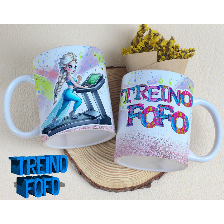 19 Artes para Caneca e Garrafa Treino Fofo Amizade Arquivo Editável 13
