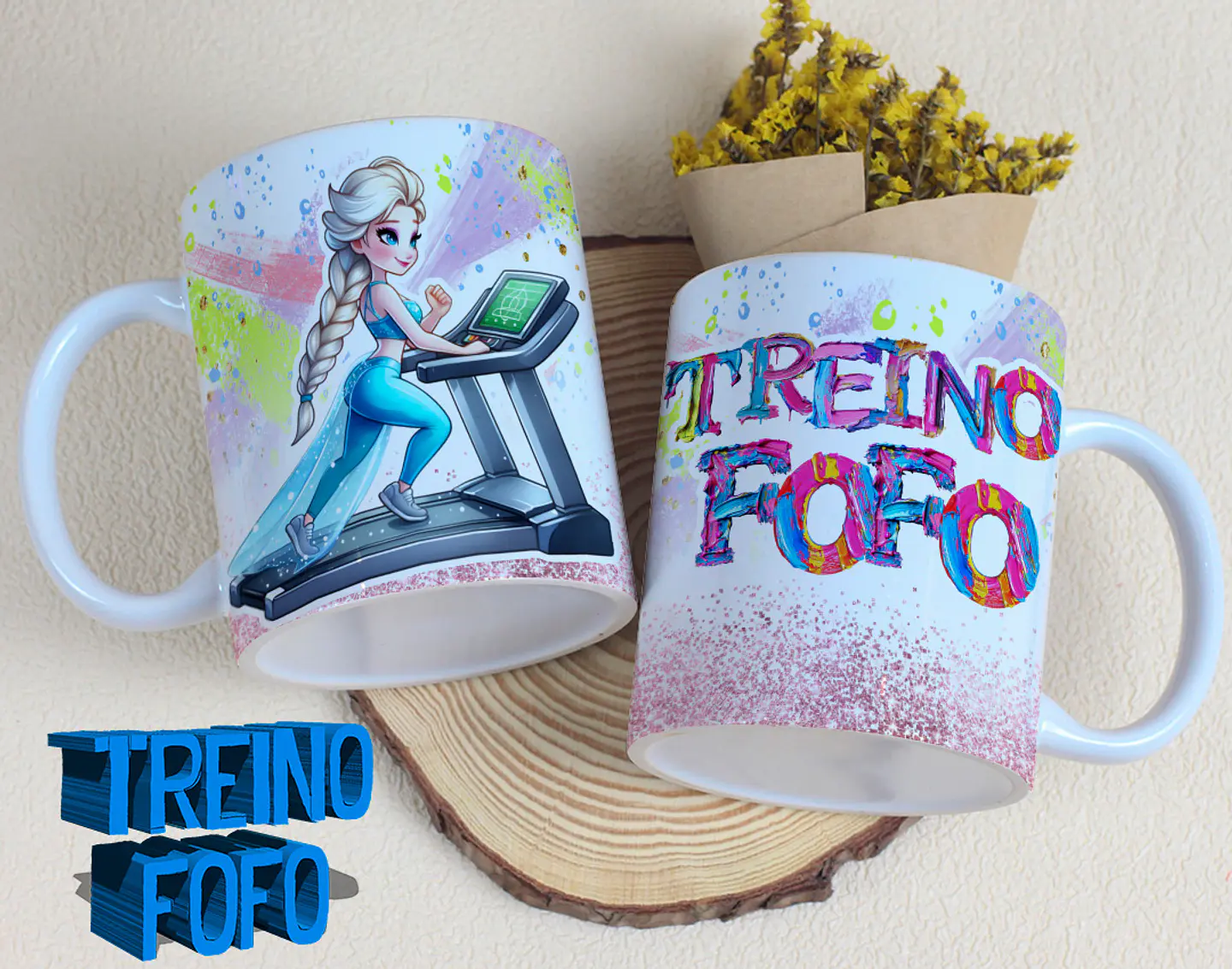 19 Artes para Caneca e Garrafa Treino Fofo Amizade Arquivo Editável 13