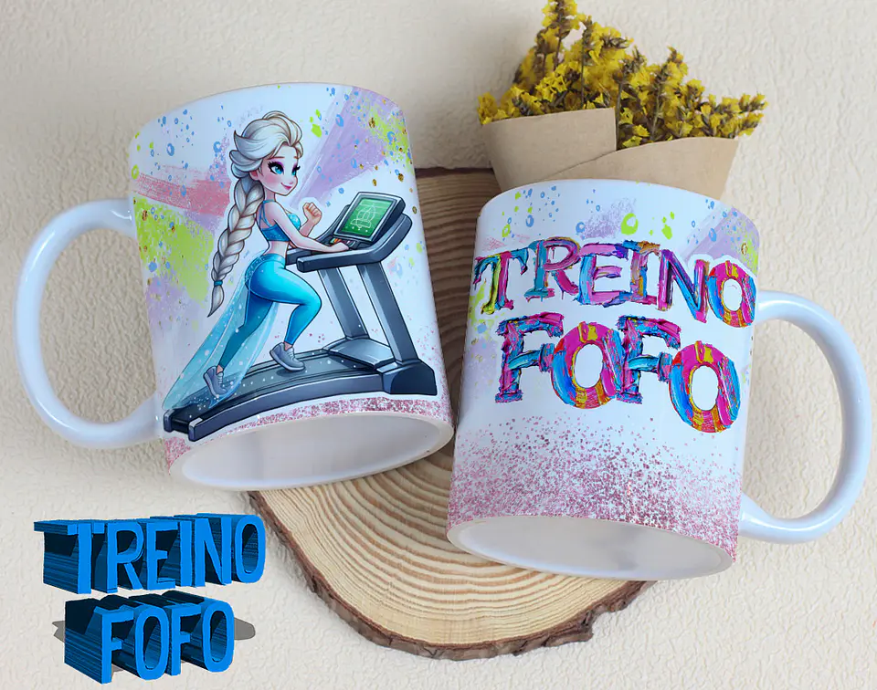 19 Artes para Caneca e Garrafa Treino Fofo Amizade Arquivo Editável 13