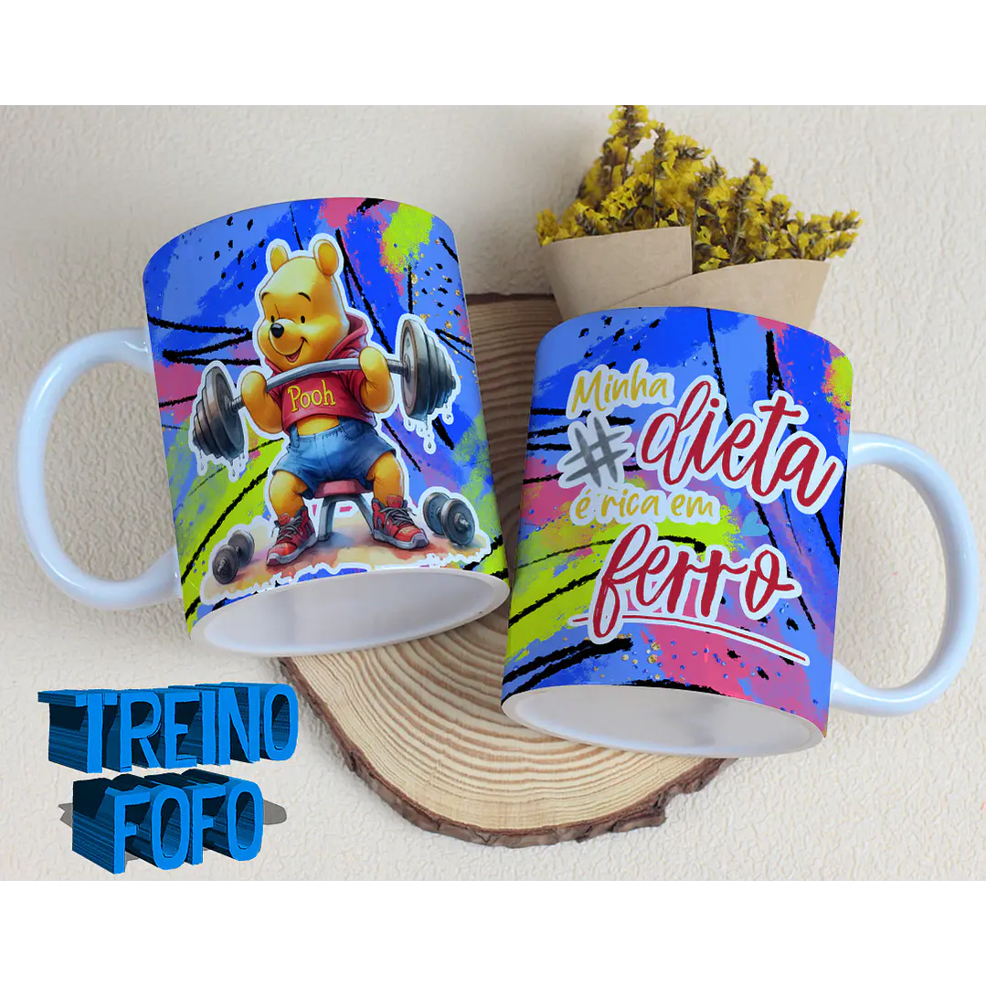 19 Artes para Caneca e Garrafa Treino Fofo Amizade Arquivo Editável 14