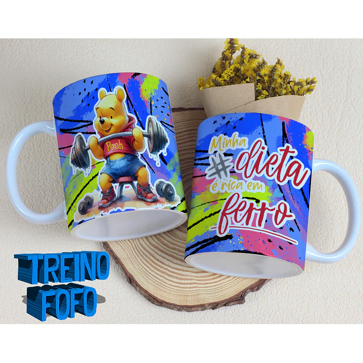 19 Artes para Caneca e Garrafa Treino Fofo Amizade Arquivo Editável 14