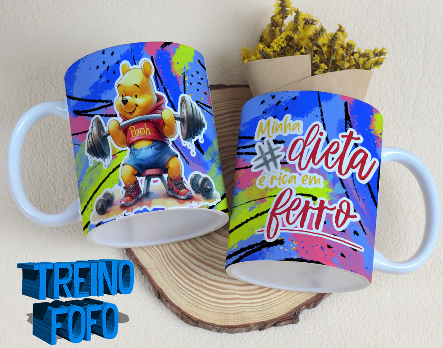 19 Artes para Caneca e Garrafa Treino Fofo Amizade Arquivo Editável 14