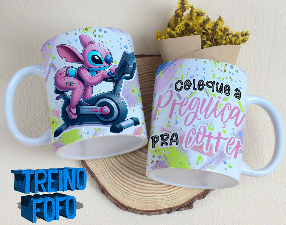 19 Artes para Caneca e Garrafa Treino Fofo Amizade Arquivo Editável 15