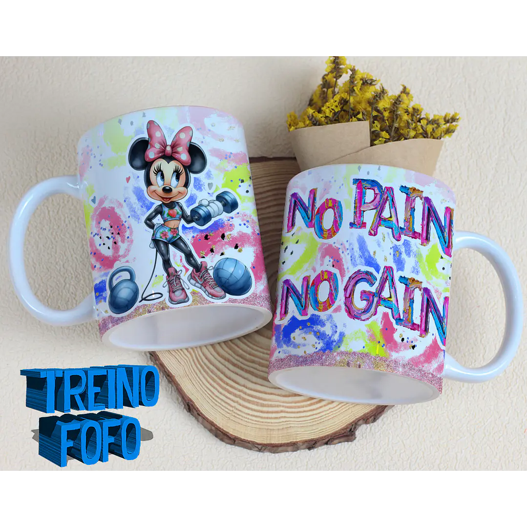 19 Artes para Caneca e Garrafa Treino Fofo Amizade Arquivo Editável 16