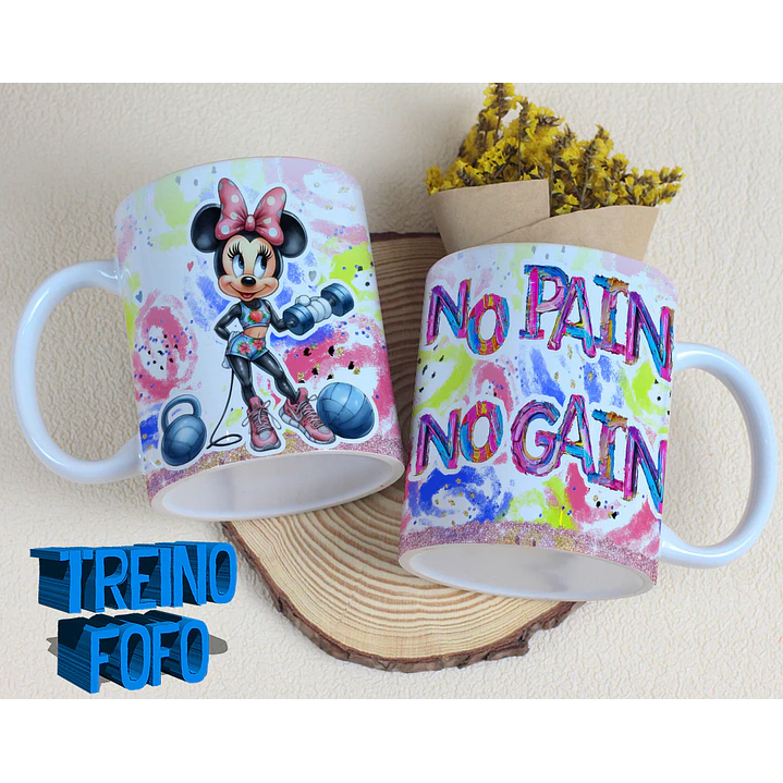 19 Artes para Caneca e Garrafa Treino Fofo Amizade Arquivo Editável 16
