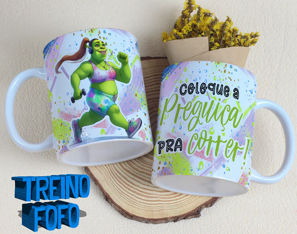 19 Artes para Caneca e Garrafa Treino Fofo Amizade Arquivo Editável 19