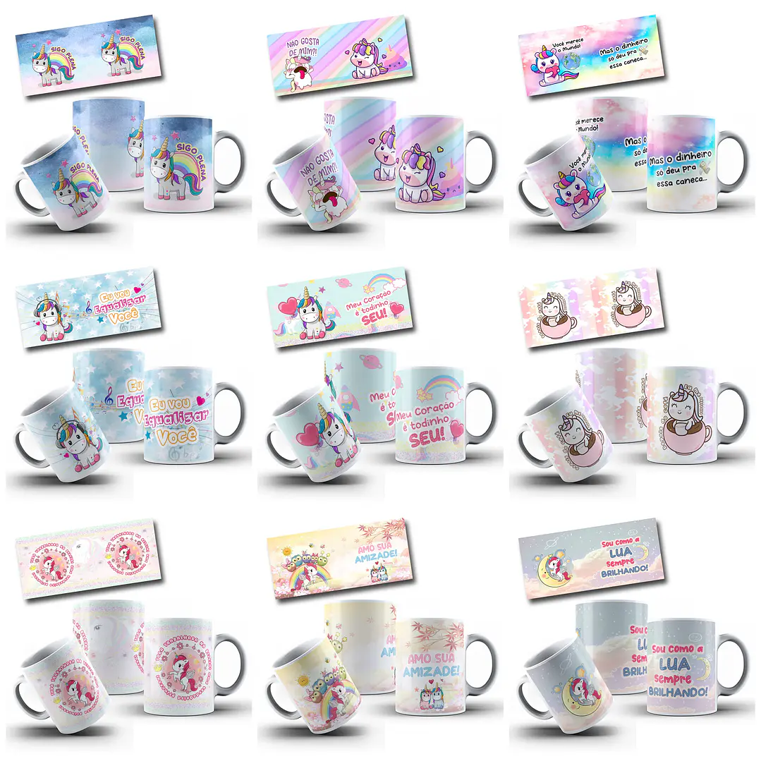 17 Artes para Caneca Unicornio Frases Arquivo em Jpg 1