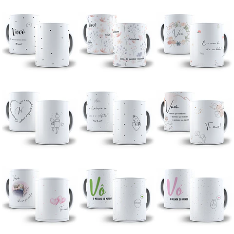 20 Artes para Caneca Dia dos Avós  Arquivo Editável