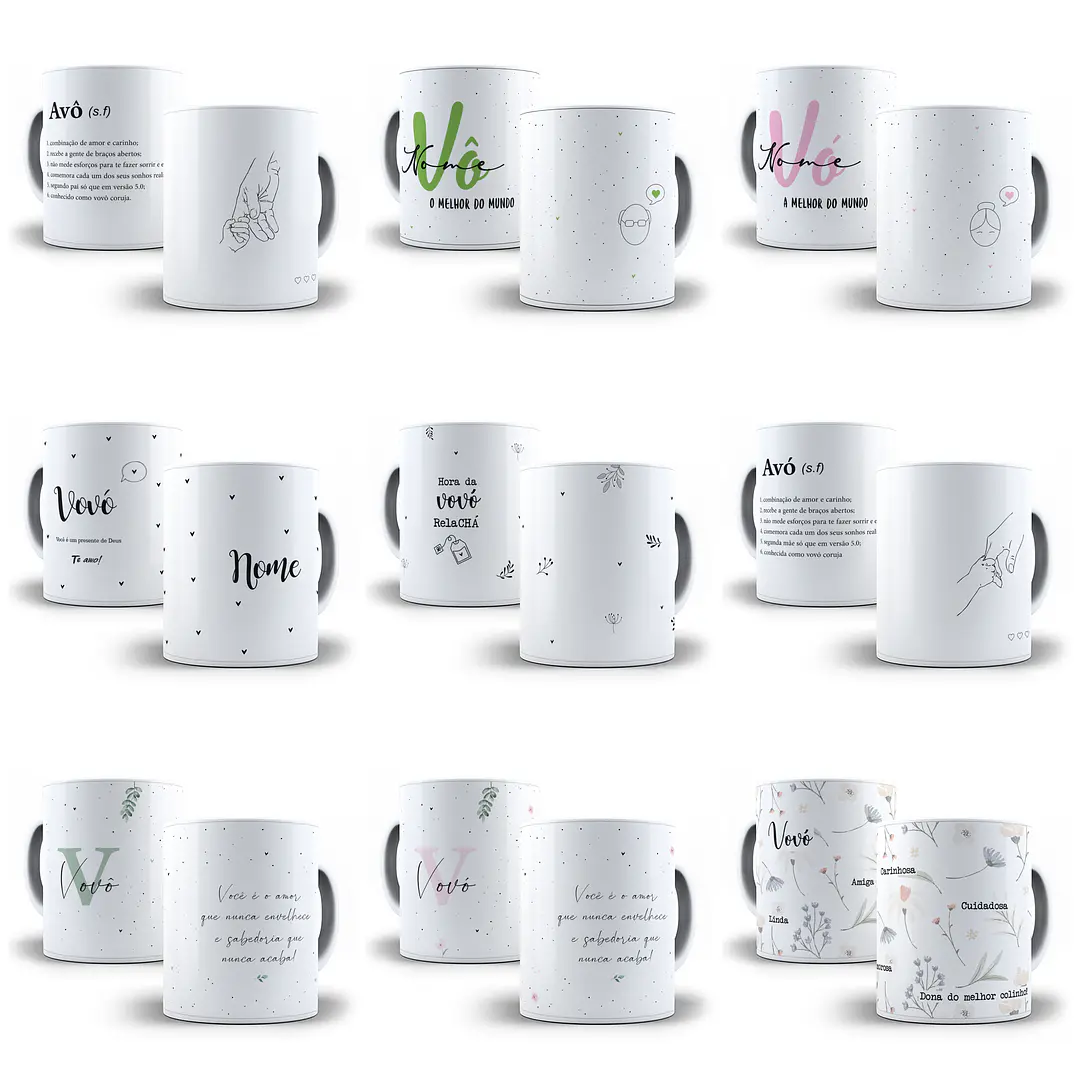 20 Artes para Caneca Dia dos Avós  Arquivo Editável 2