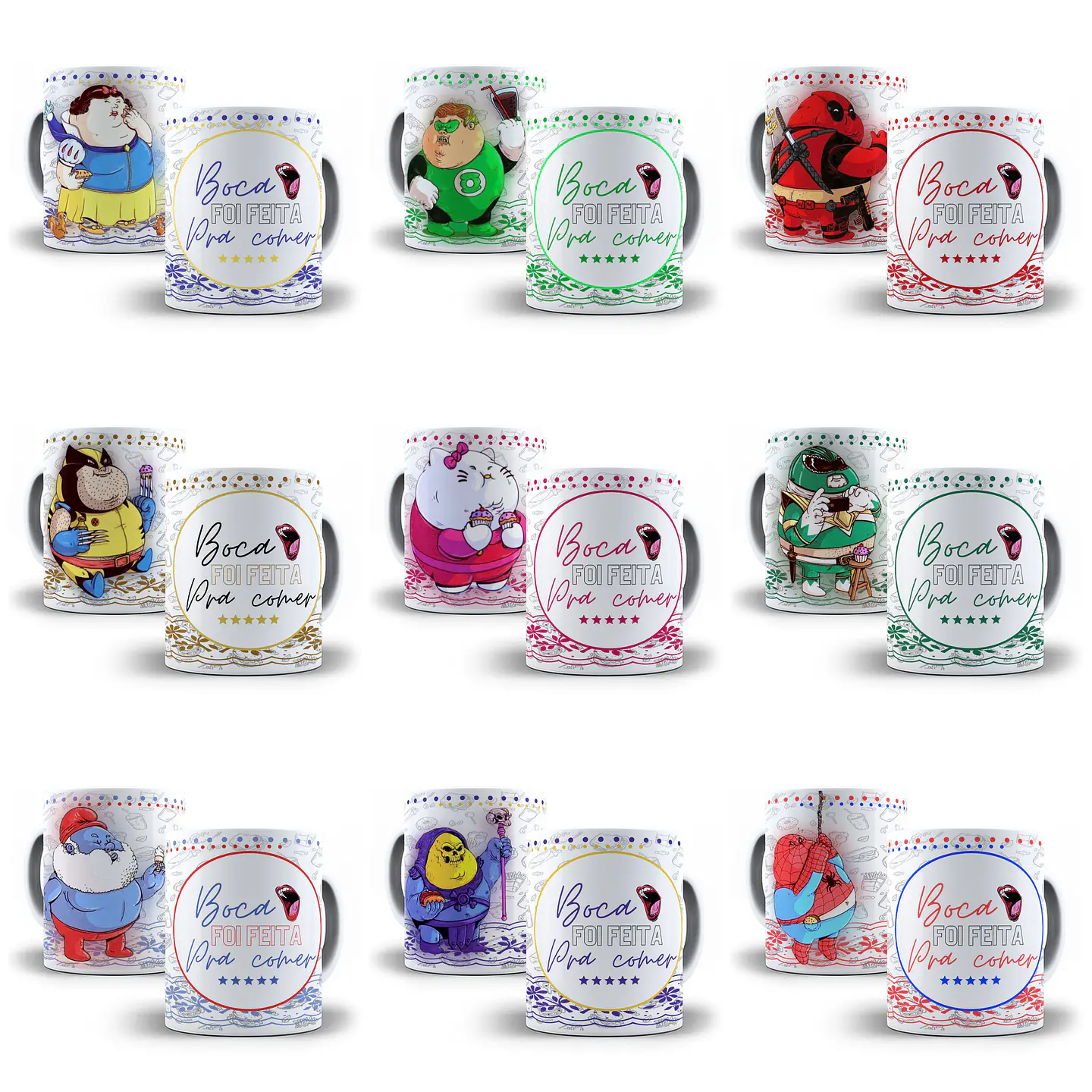 23 Artes para Caneca Fofinhos Boca Feita pra comer Arquivo Editável  1