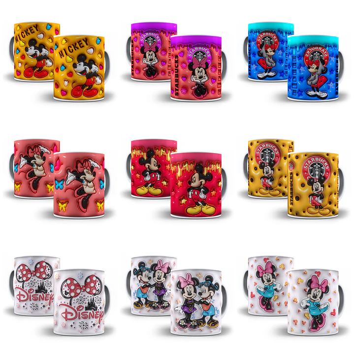 35 Artes para Caneca Mickey e Minnie Inflados Arquivo em Jpg  4