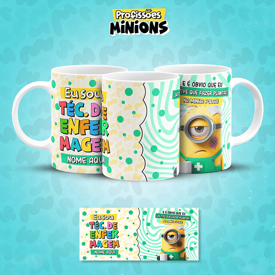 38 Artes para Caneca Minions Profissões Arquivo em Jpg  