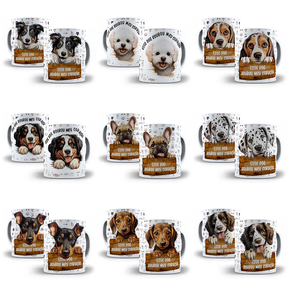 48 Artes para Caneca Pets Cachorros Animais Arquivo em Jpg 4