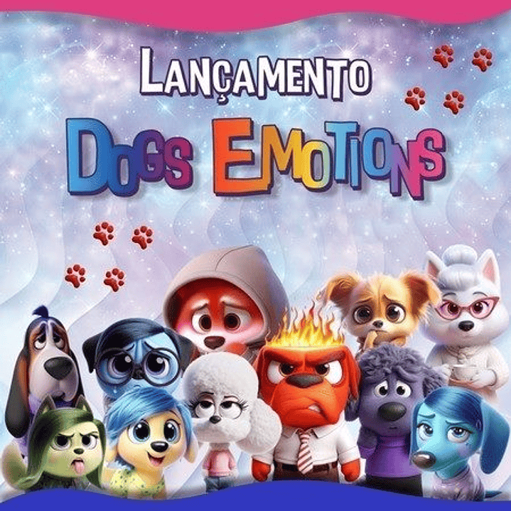 Kit Digital Divertidamente Dogs e Gatinhos Animais Emoções Arquivos em Png 1