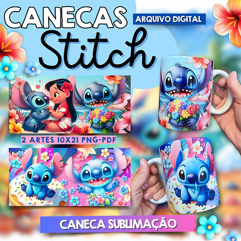 Arte para Caneca Stitch Sublimação Baixar Grátis 