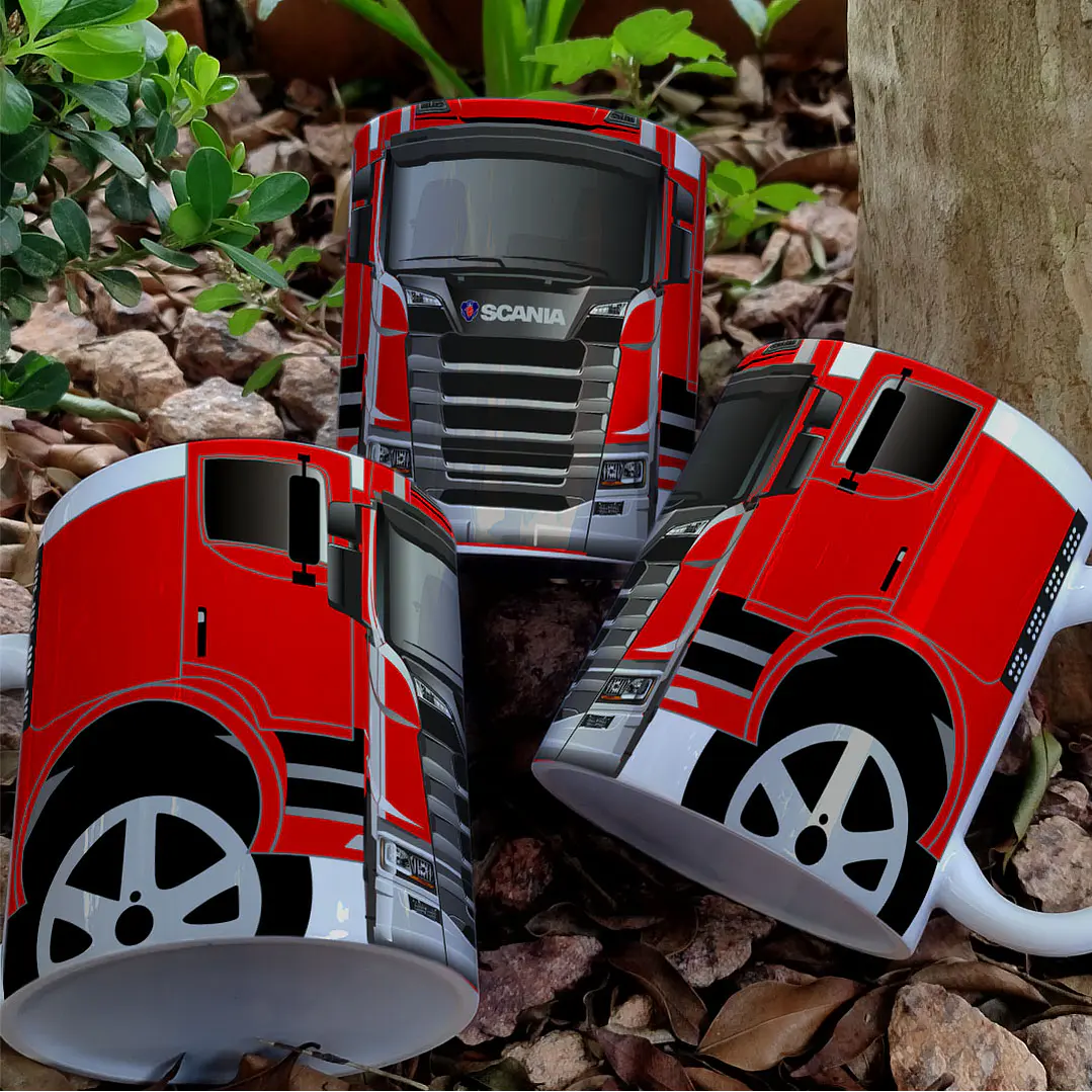 7 Artes para Caneca Caminhão Scania Arquivo em Jpg 4