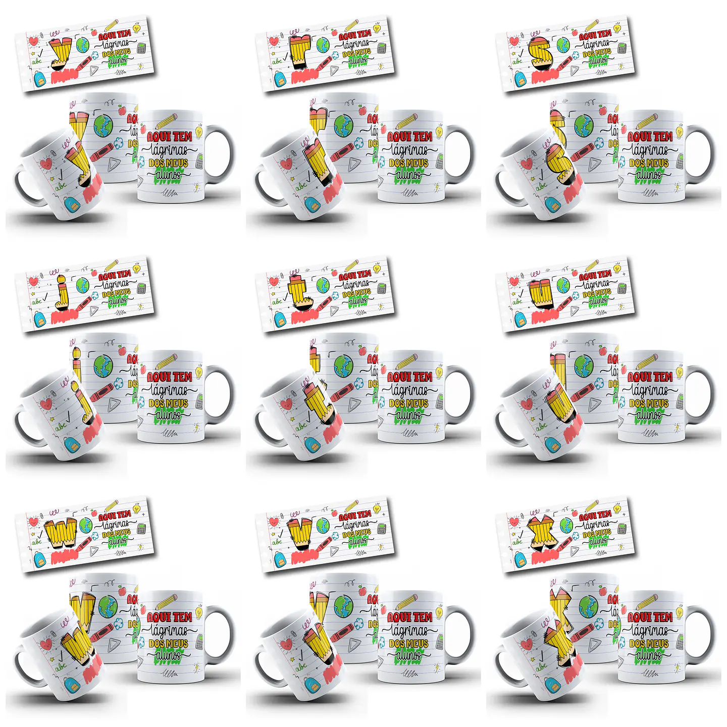 26 Artes para Caneca Alfabeto Dia dos Professores Arquivo Editável 2