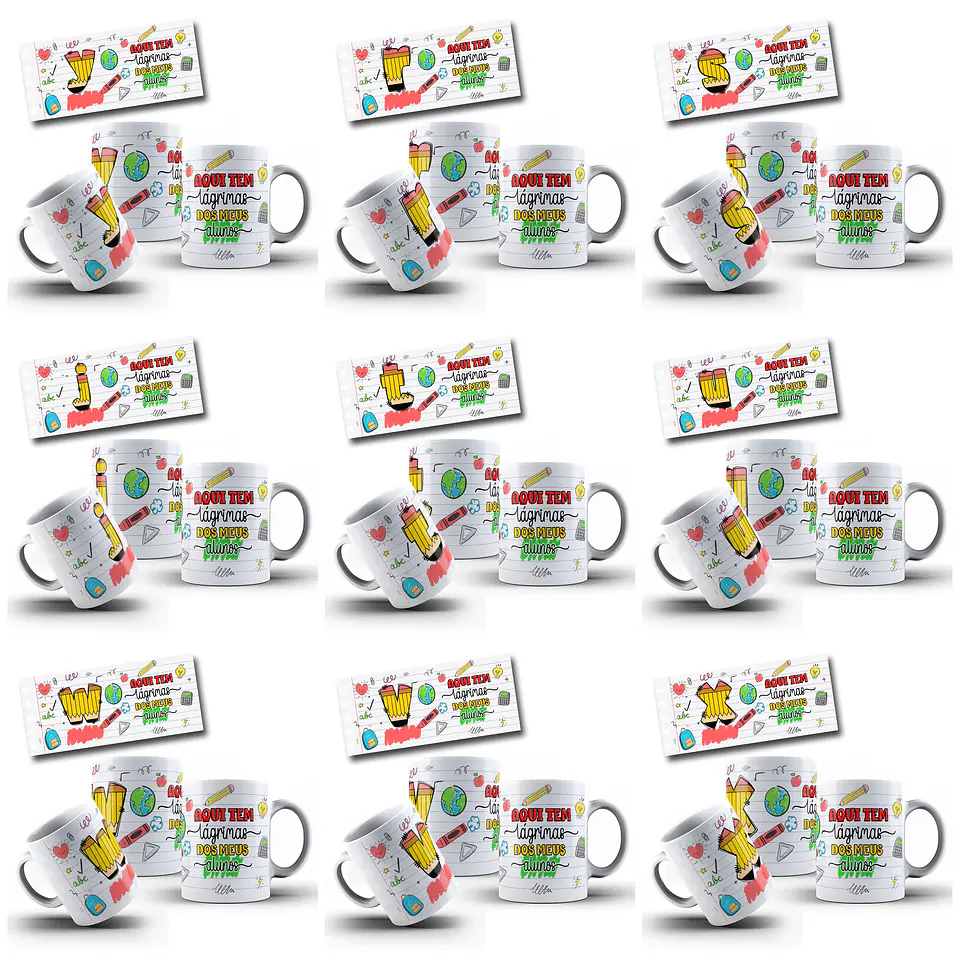 26 Artes para Caneca Alfabeto Dia dos Professores Arquivo Editável 2