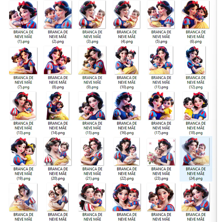 Kit Digital Branca de Neve Dia das Mães Arquivos em Png   1