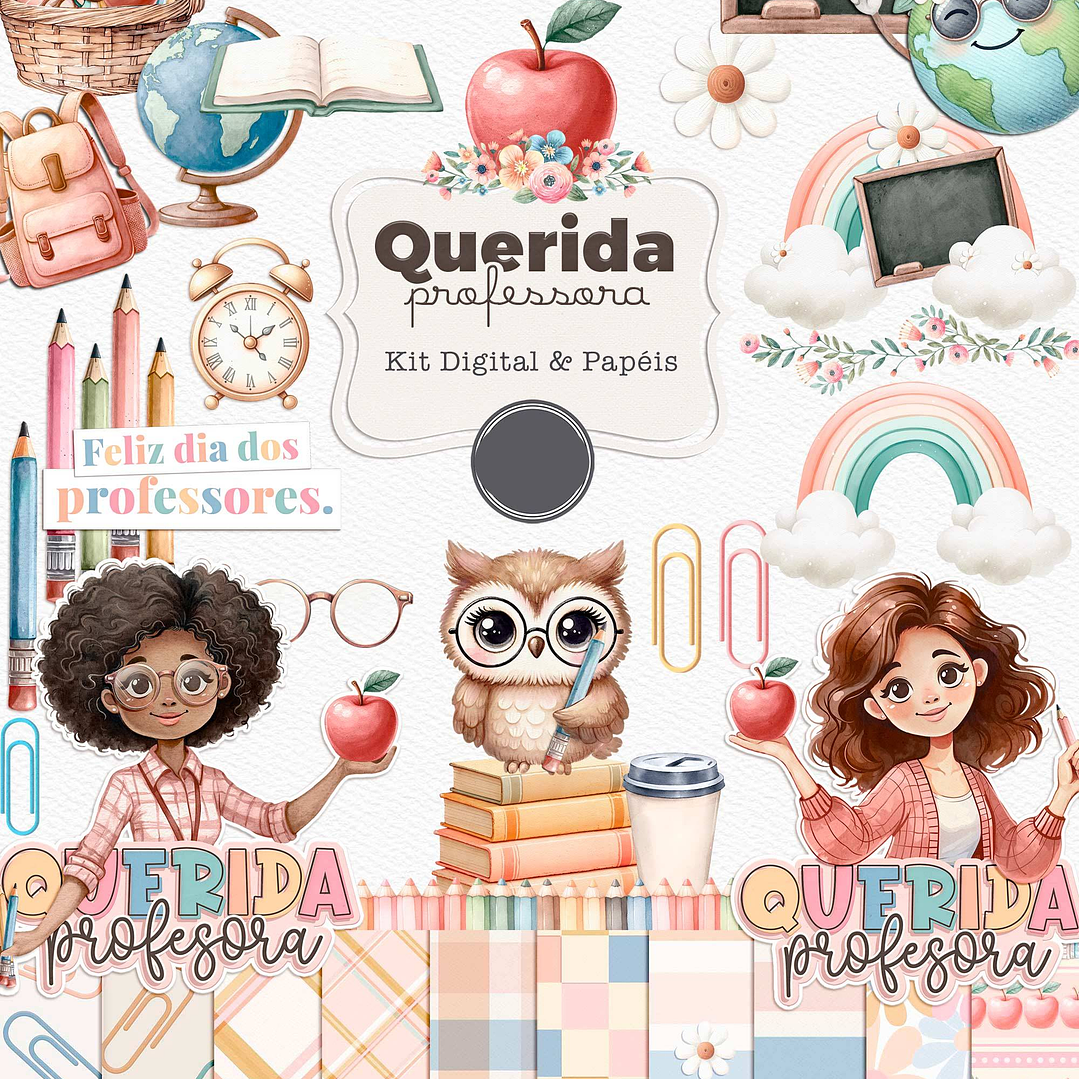 Kit Digital Dia dos Professores Arquivos em Png 1