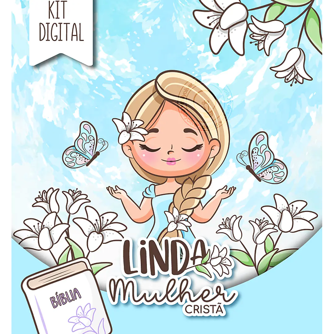 Kit Digital Linda Mulher Cristã Arquivos em Png  2