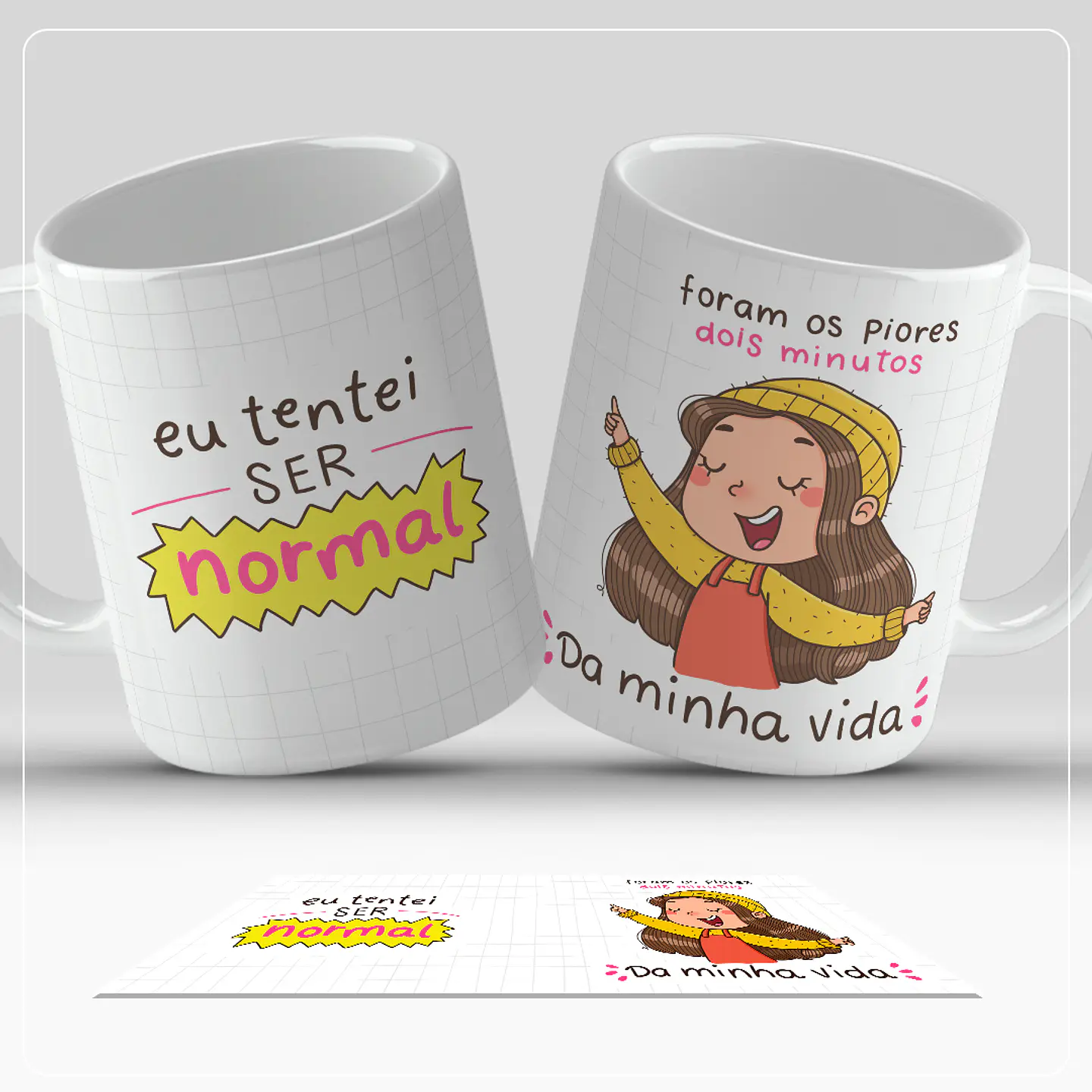6 Artes para Caneca Frases Ilustradas Arquivo em Jpg 5