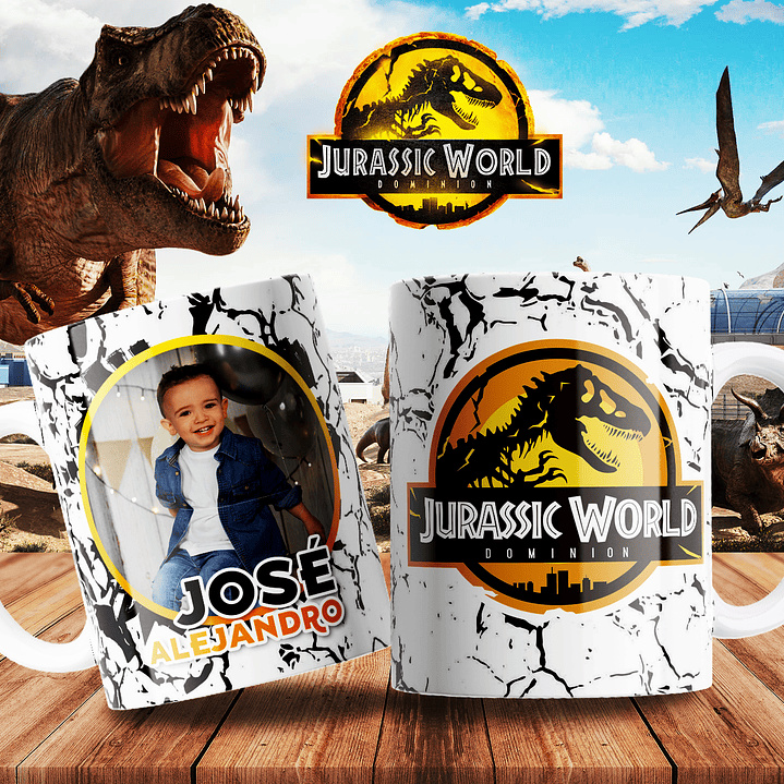 7 Artes para Caneca Jurassic Park Arquivo Editável 1