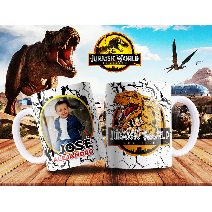 7 Artes para Caneca Jurassic Park Arquivo Editável 2
