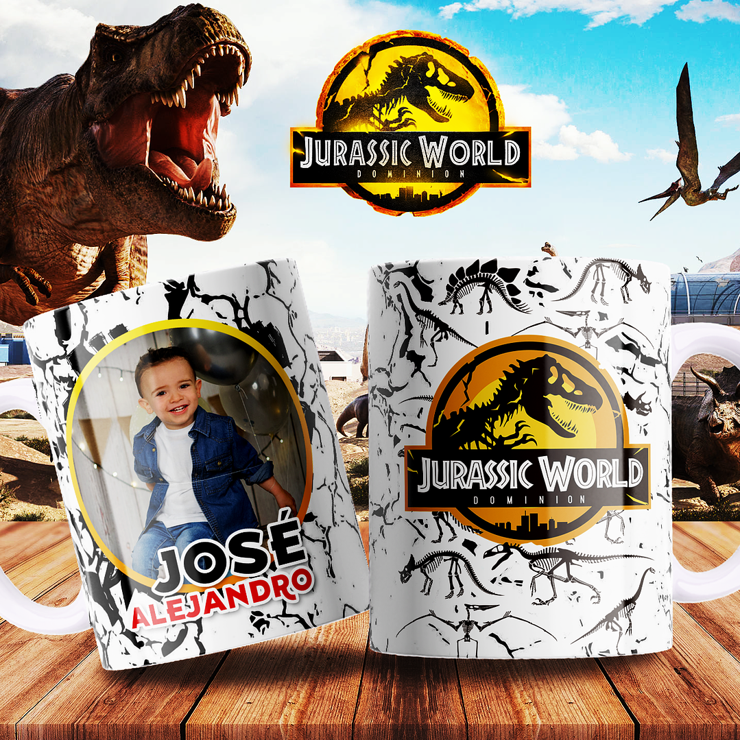 7 Artes para Caneca Jurassic Park Arquivo Editável 4
