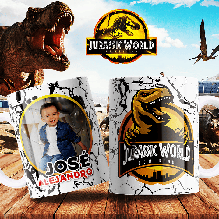 7 Artes para Caneca Jurassic Park Arquivo Editável 5