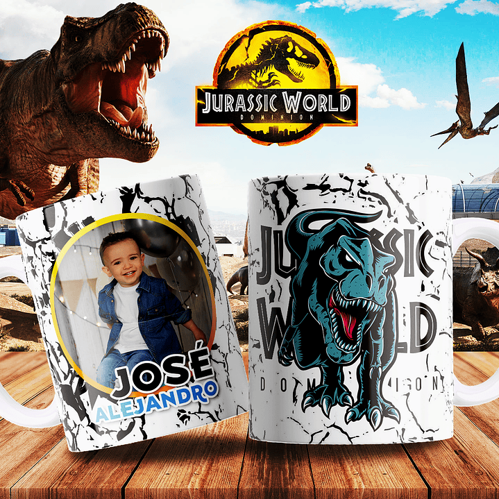 7 Artes para Caneca Jurassic Park Arquivo Editável 7