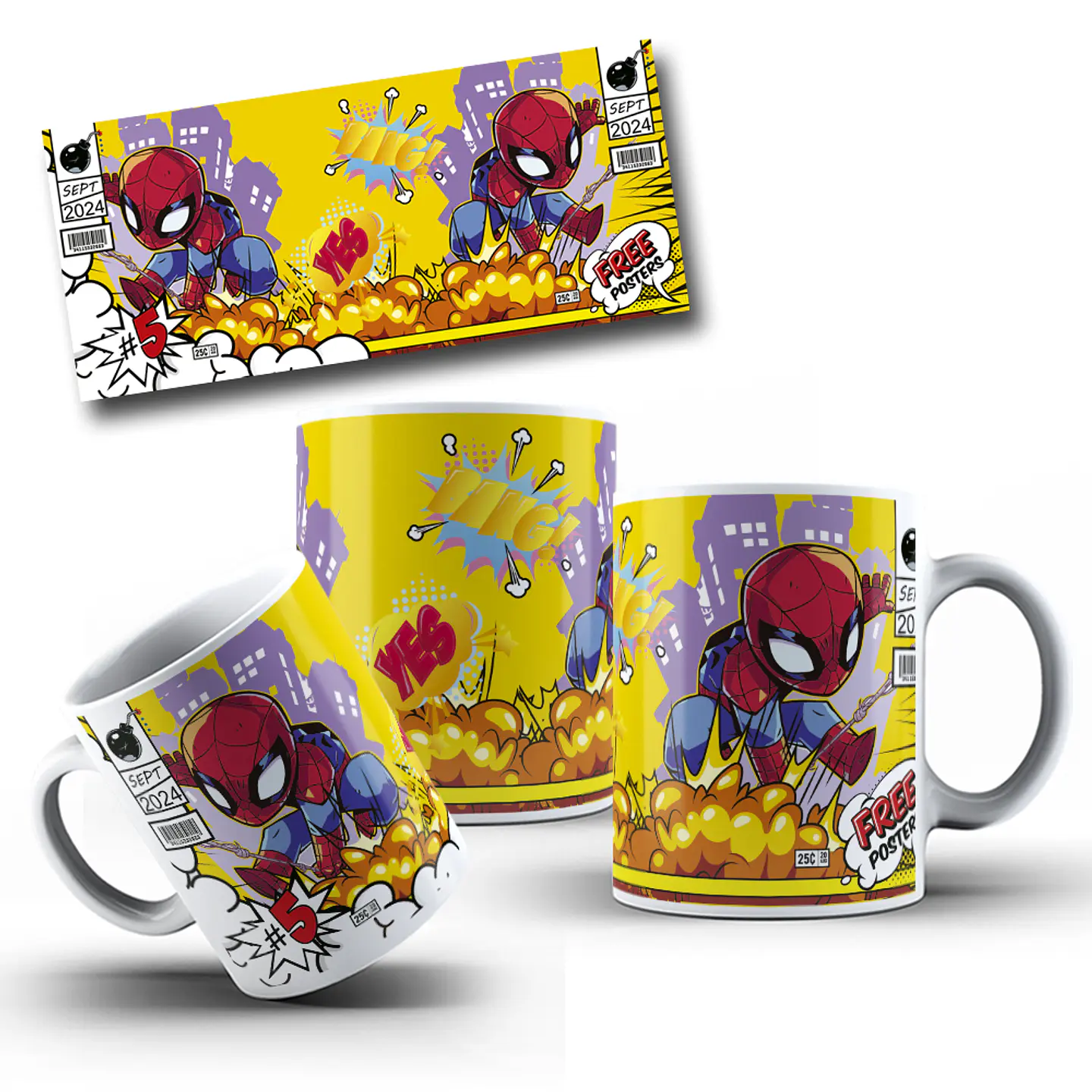 10 Artes para Caneca Heróis Personagens Arquivo Editável  4